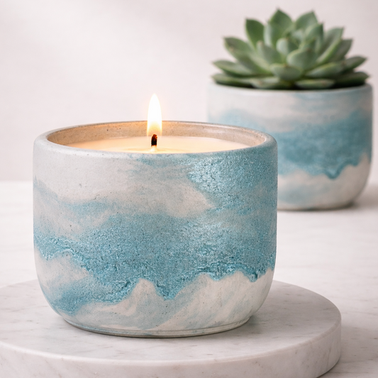 Aqua Clay Candle