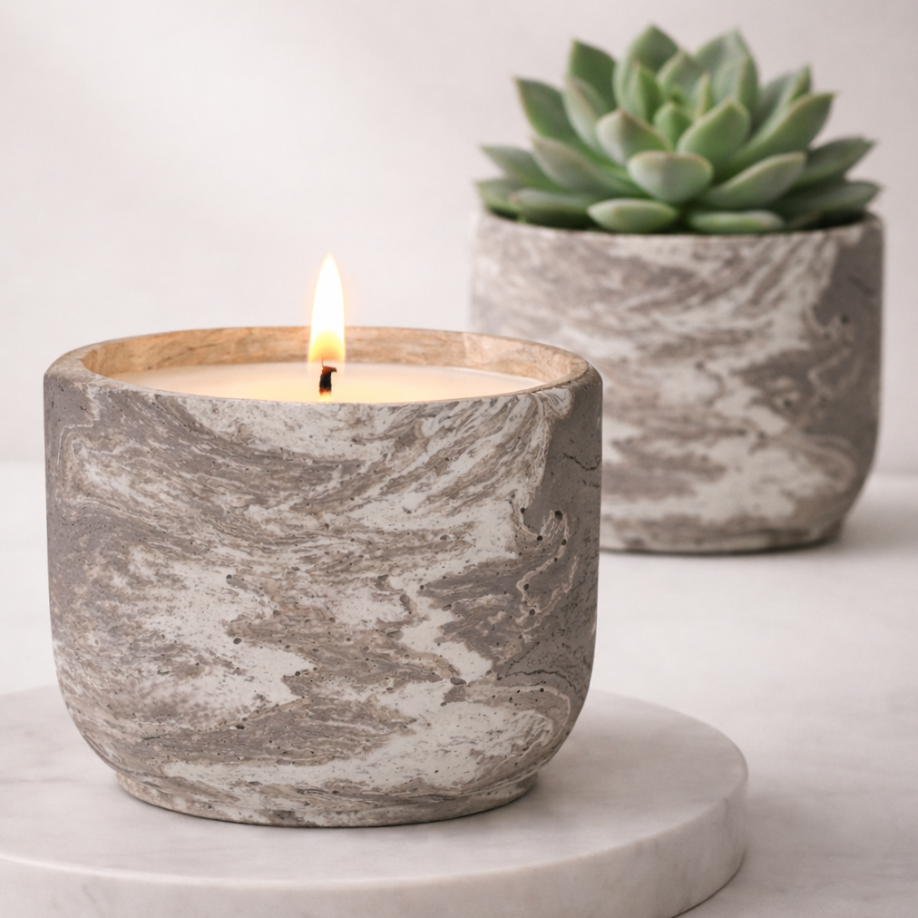 Beige Clay Candle