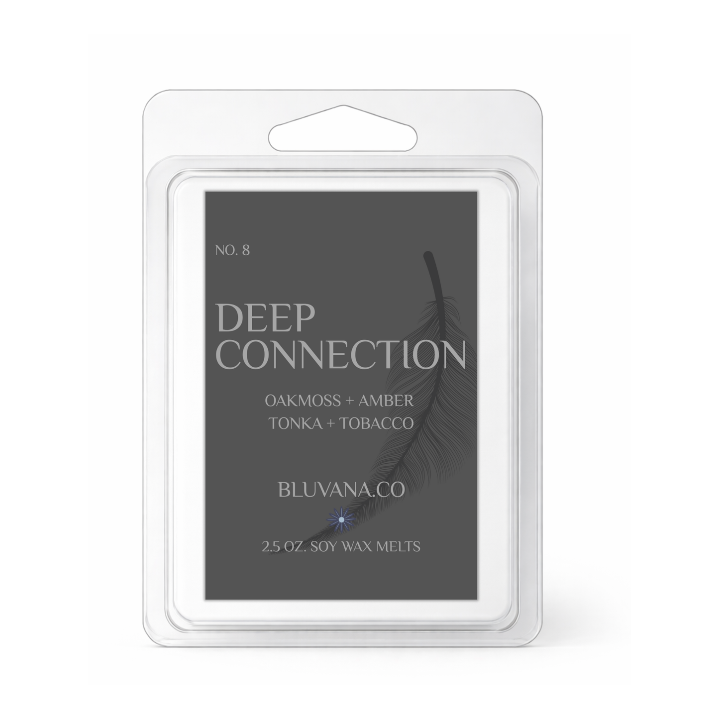 Bluvana Co. Deep Connection wax melt package on a white background