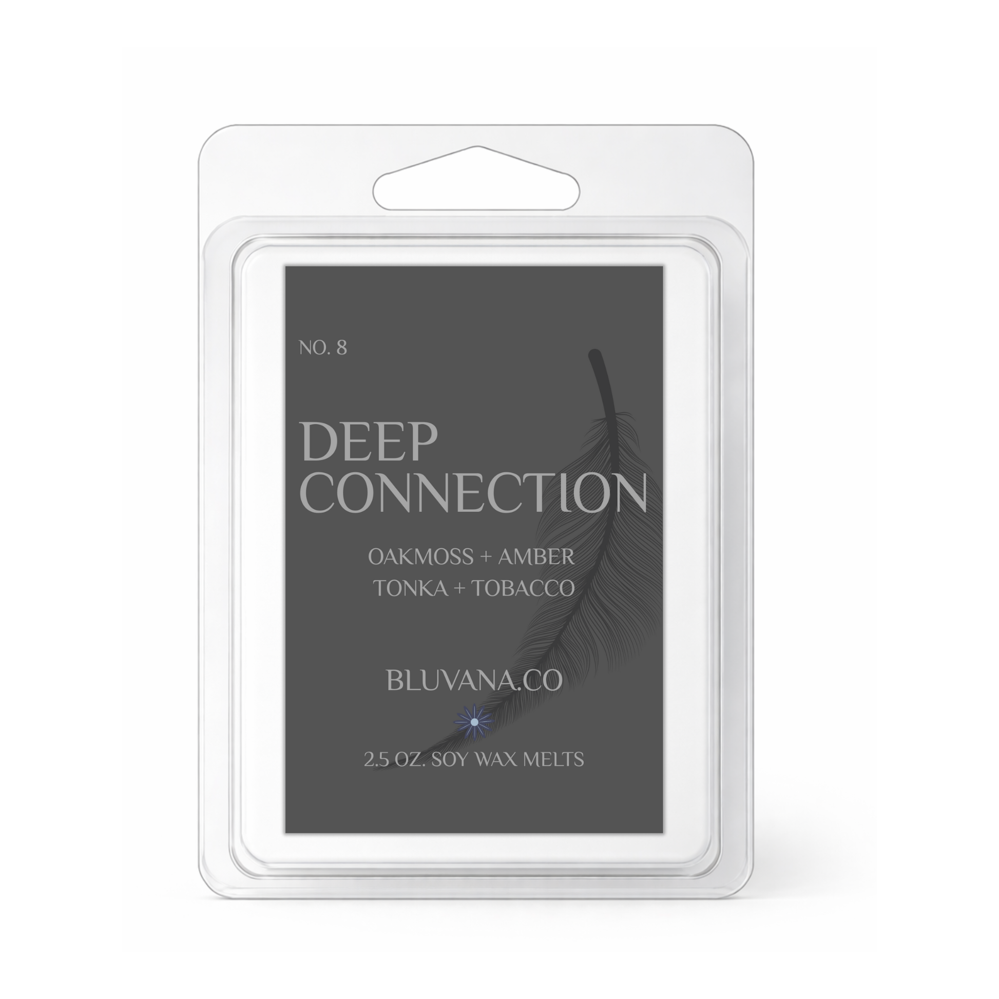 Bluvana Co. Deep Connection wax melt package on a white background