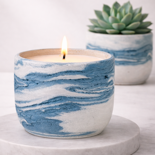 Blue Clay Candle
