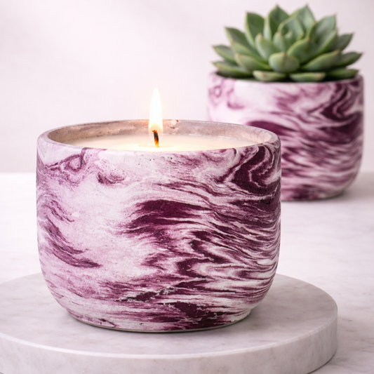 Burgundy Clay Candle